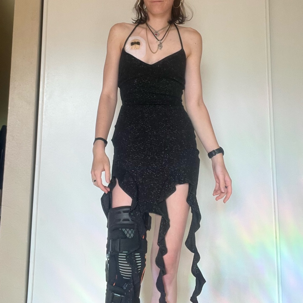 Black Glitter Cocktail Dress
